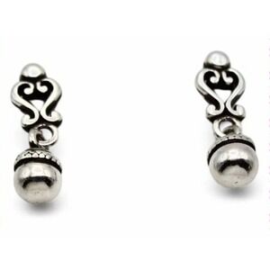 Retired Brighton Silver Scrollwork Ball Drop